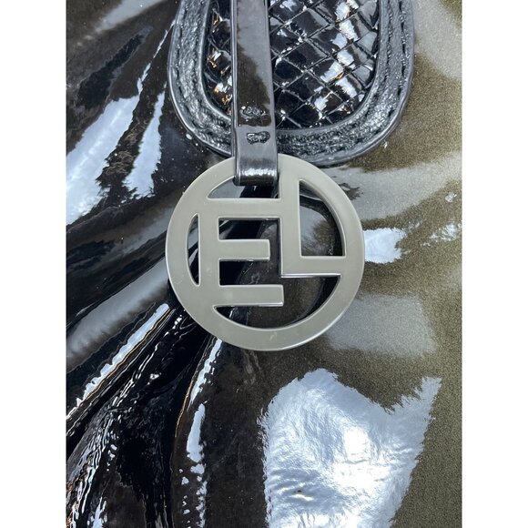 Elliot Lucca Women’s Black Shoulder Bag Braided Handles Magnetic Closure Sz M - Picture 13 of 14